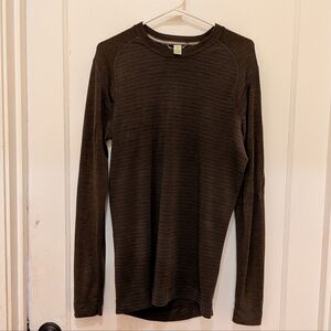 Smartwool Mens 100% Merino Wool Long Sleeve Base Layer Brown & Blue
